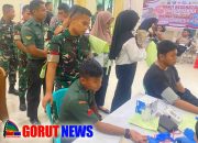 Kodim 1314/Gorut Tunjukkan Kepedulian Lewat Donor Darah HUT Bhayangkara ke-79
