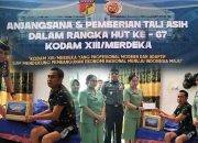 Peringati HUT ke-67 Kodam XIII/Mdk, Kodim 1314/Gorut Sambangi Personel Sakit