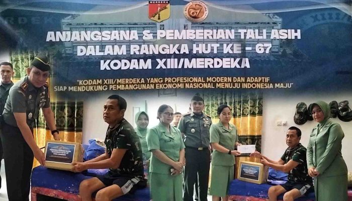 Peringati HUT ke-67 Kodam XIII/Mdk, Kodim 1314/Gorut Sambangi Personel Sakit