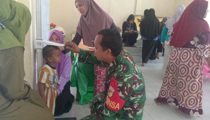 Babinsa Dampingi Posyandu di Bulontio Barat, Tekankan Pentingnya Gizi Balita