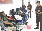 Kodim 1314/Gorut Ikut Sukseskan Donor Darah HUT Kejaksaan ke-80