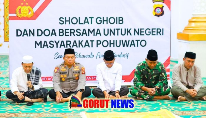 Dandim Pohuwato, Forkopimda, dan Ojol Gelar Sholat Ghoib untuk Negeri