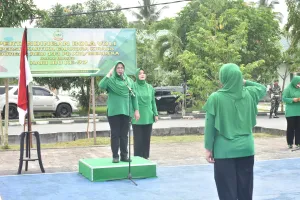 Persit KCK Koorcab Rem 133 Meriahkan Hari Ibu ke-97 dengan Voli