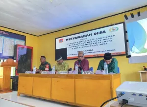 Babinsa Koramil Kwandang Hadiri Musyawarah APBDes Semester II Desa Monas