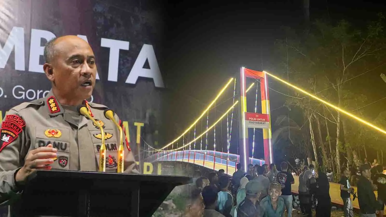 Kombes Pol Danu Waspodo Resmikan Jembatan Penghubung di Desa Molalahu