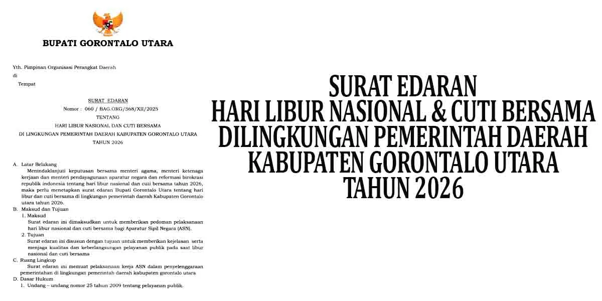 Pemkab Gorontalo Utara Tetapkan Libur Nasional dan Cuti Bersama 2026