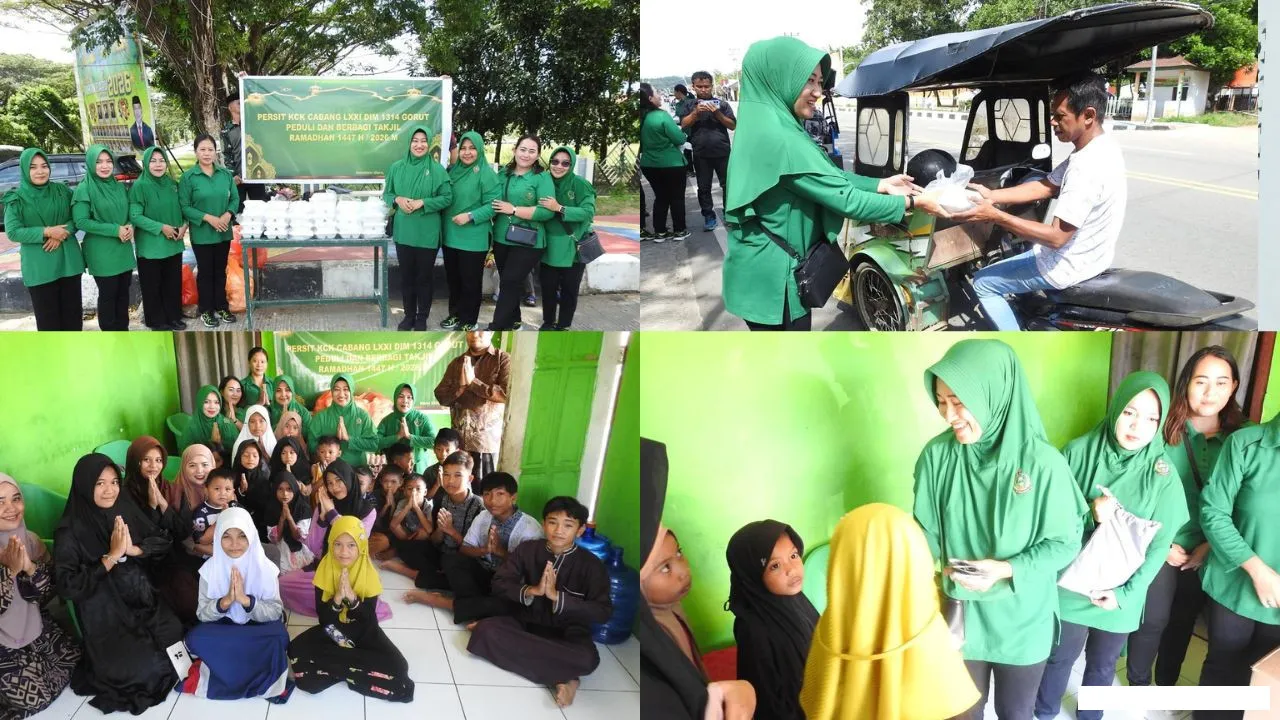 Persit KCK Cabang LXXI Kodim 1314/Gorut Bagikan Takjil di Panti Asuhan dan Jalan Trans Sulawesi