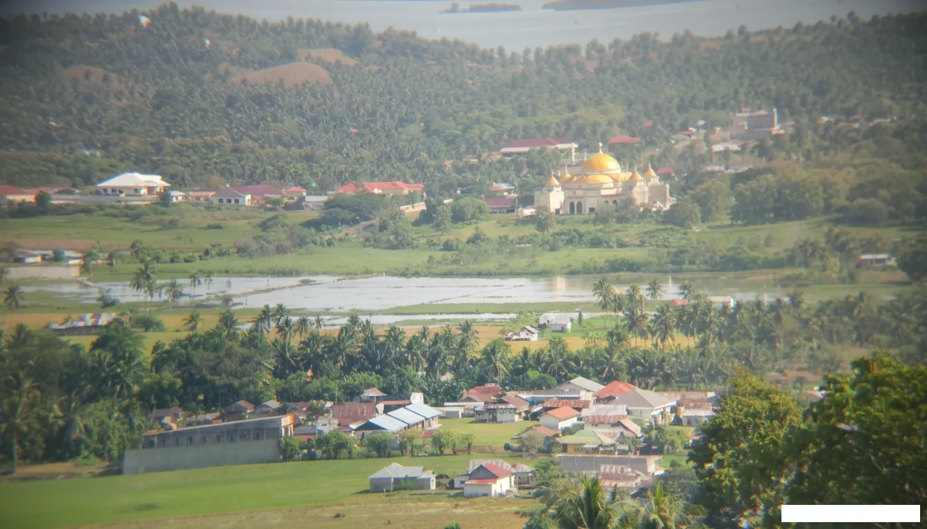 Landscape Alam dan Dua Masjid Memikat dari Taman Pontolo Indah Gorontalo Utara