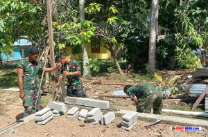 TNI Manunggal Membangun Desa: Memahat Senyum di Wajah Boalemo Melalui Bedah Rumah