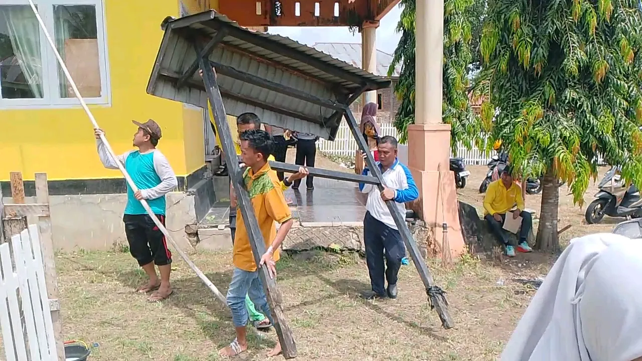 Sambut HUT ke-19 Gorontalo Utara, PGRI Cabang Anggrek Benahi Kantor Korwil Pendidikan