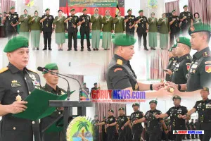 Danrem 133/NW Pimpin Sertijab Kasiops, Dandim 1304/Gorontalo, dan Dandim 1316/Boalemo