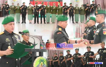 Danrem 133/NW Pimpin Sertijab Kasiops, Dandim 1304/Gorontalo, dan Dandim 1316/Boalemo