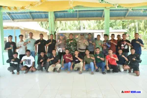 Satgas TMMD Ke-128 dan Polsek Botumoito Sosialisasi Bahaya Narkoba di Desa Hutamonu