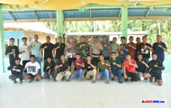 Satgas TMMD Ke-128 dan Polsek Botumoito Sosialisasi Bahaya Narkoba di Desa Hutamonu