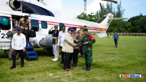 Danrem 133/NW Dampingi Presiden RI Tinjau Kampung Nelayan Merah Putih di Leato Selatan