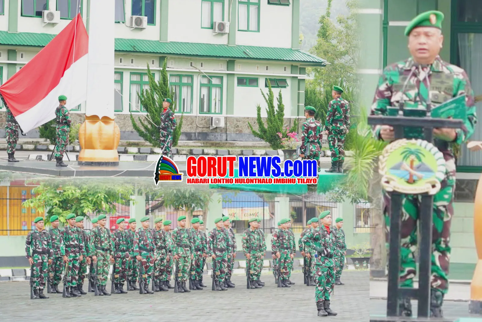 Profesionalisme dan Pengabdian Ditekankan dalam Upacara 17-an Korem 133/NW