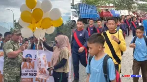 HUT Ke-50 SMP Negeri 1 Tibawa Dimeriahkan Jalan Sehat, Lomba dan Door Prize