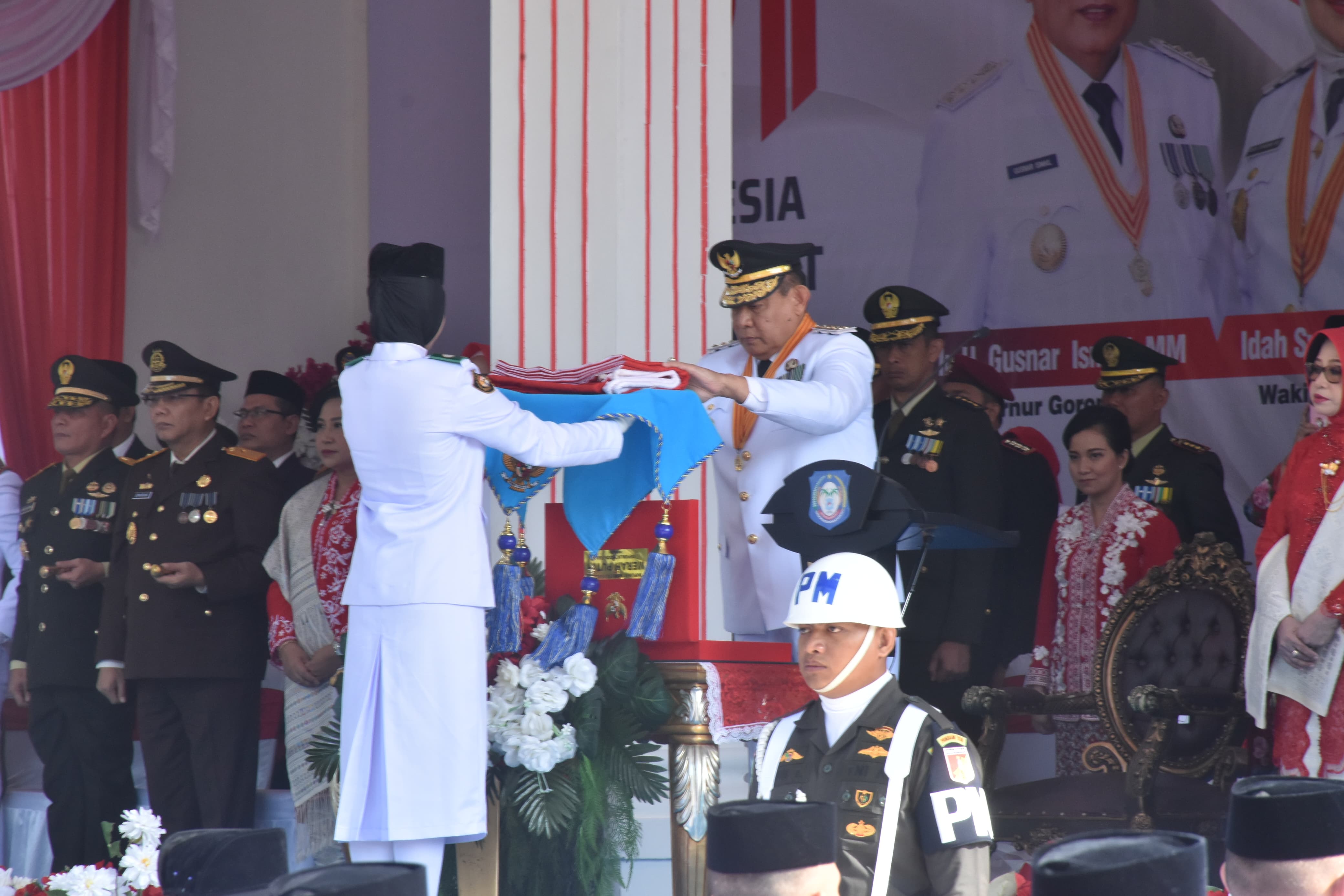 Danrem 133/NW Hadiri Upacara HUT Ke-81 RI di Kantor Gubernur Gorontalo