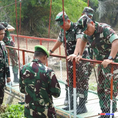 Kasdam XIII/Merdeka Tinjau Konstruksi Jembatan Garuda Sigaso Gorontalo Utara