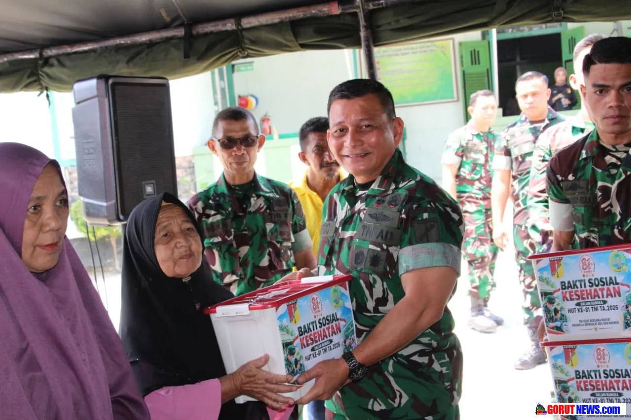 Peringati HUT Ke-81 TNI, Korem 133/NW Gelar Bakti Sosial Kesehatan