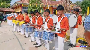 Aksi Memukau Marching Band Suara Cantika SMPN 1 Anggrek Tutup Apel Korpri Kecamatan