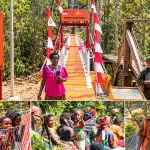 Prajurit Yonif 713/Satya Tama Bantu Bangun Jembatan di Pedalaman Papua