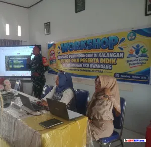 Babinsa Koramil 1314-01 Kwandang Jadi Moderator Workshop Antiperundungan di SKB